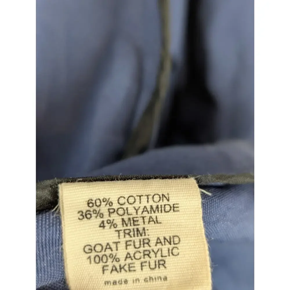 L'Agence Parka Jacket Metallic Utility Designer Luxury Pockets Blue Size M